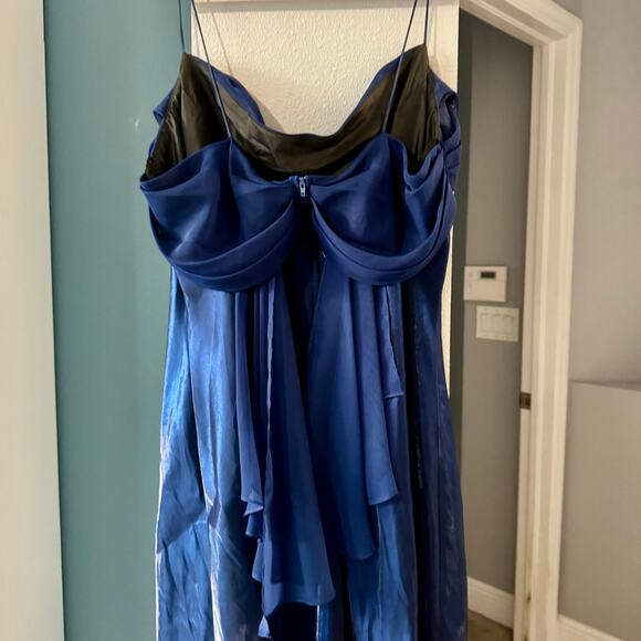 Eureka size 18 Blue Iridescent Cowl Neck Gown Dress Special Occasion Prom MOB - Picture 11 of 12